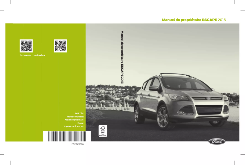 Image de la première page du manuel de l'appareil Escape (2015)