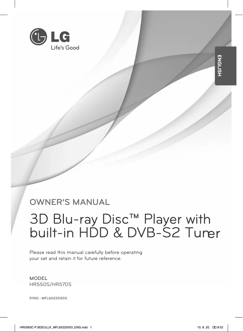 Page 1 de la notice Manuel utilisateur LG HR550S