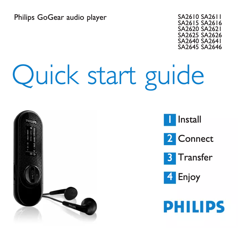 Página 1 del manual Guía de inicio rápido Philips GoGear SA2620