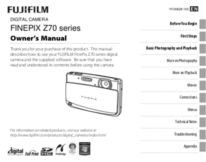 Page n°1 - Manuel utilisateur Fujifilm FinePix Z71