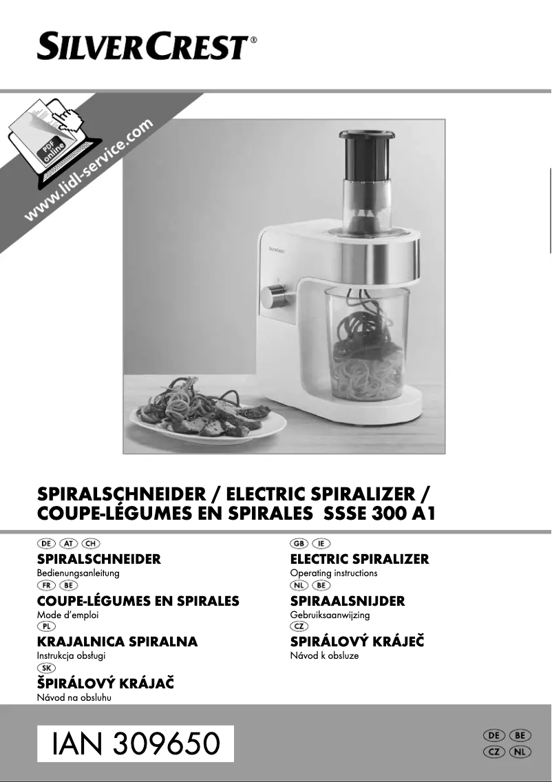 Page 1 de la notice Manuel utilisateur SilverCrest SSSE 300 A1