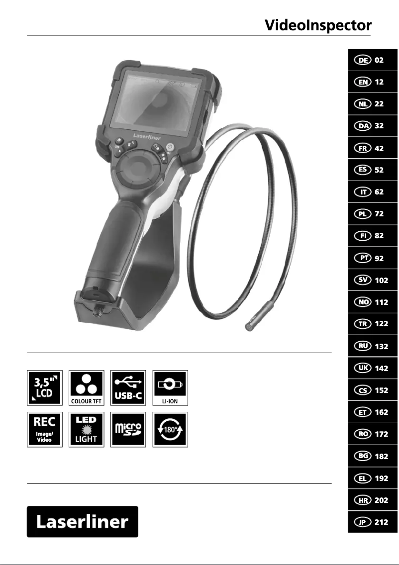 Image de la première page du manuel de l'appareil VideoInspector 3DX