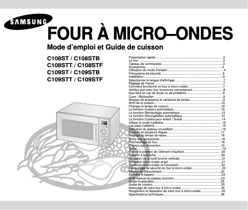 Page n°1 - Manuel utilisateur Samsung C108STF