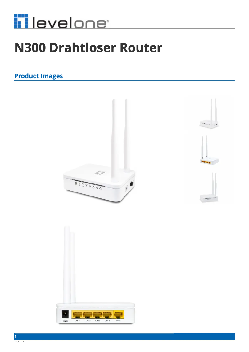 Page n°1 - Fiche technique LevelOne WBR-6013