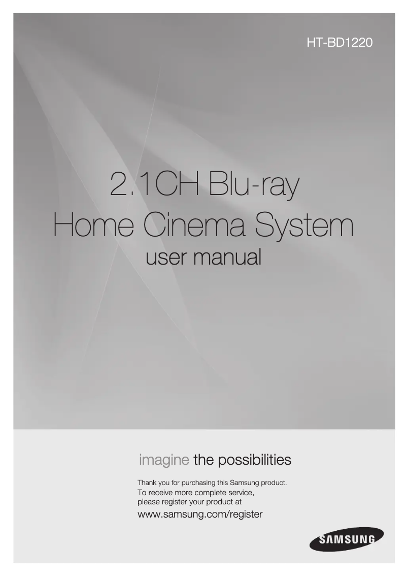 Page n°1 - Manuel utilisateur Samsung HT-BD1220R