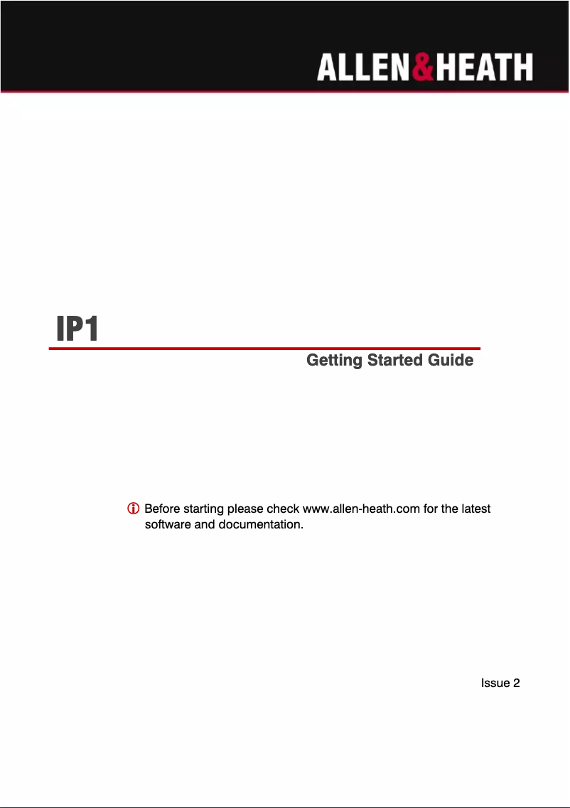 Image de la première page du manuel de l'appareil IP1