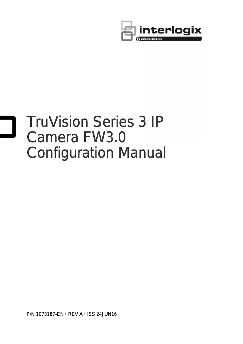 Page n°1 - Manuel utilisateur Interlogix TruVision TVB-5305