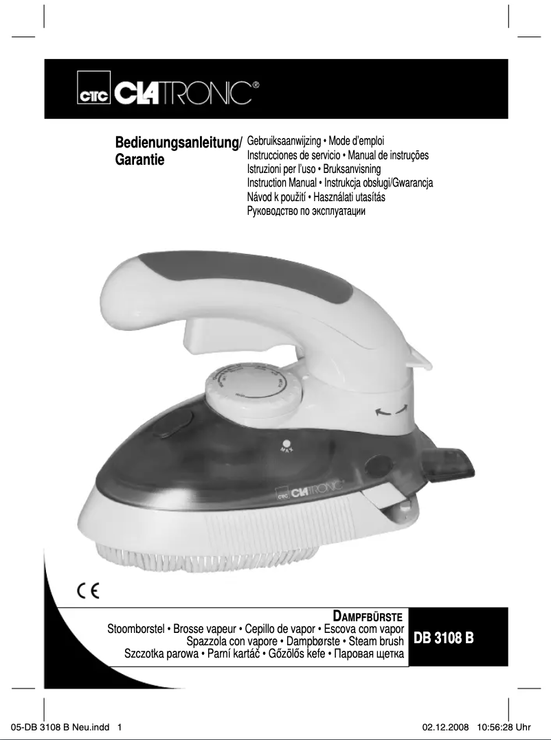 Page 1 de la notice Manuel utilisateur Clatronic DB 3108