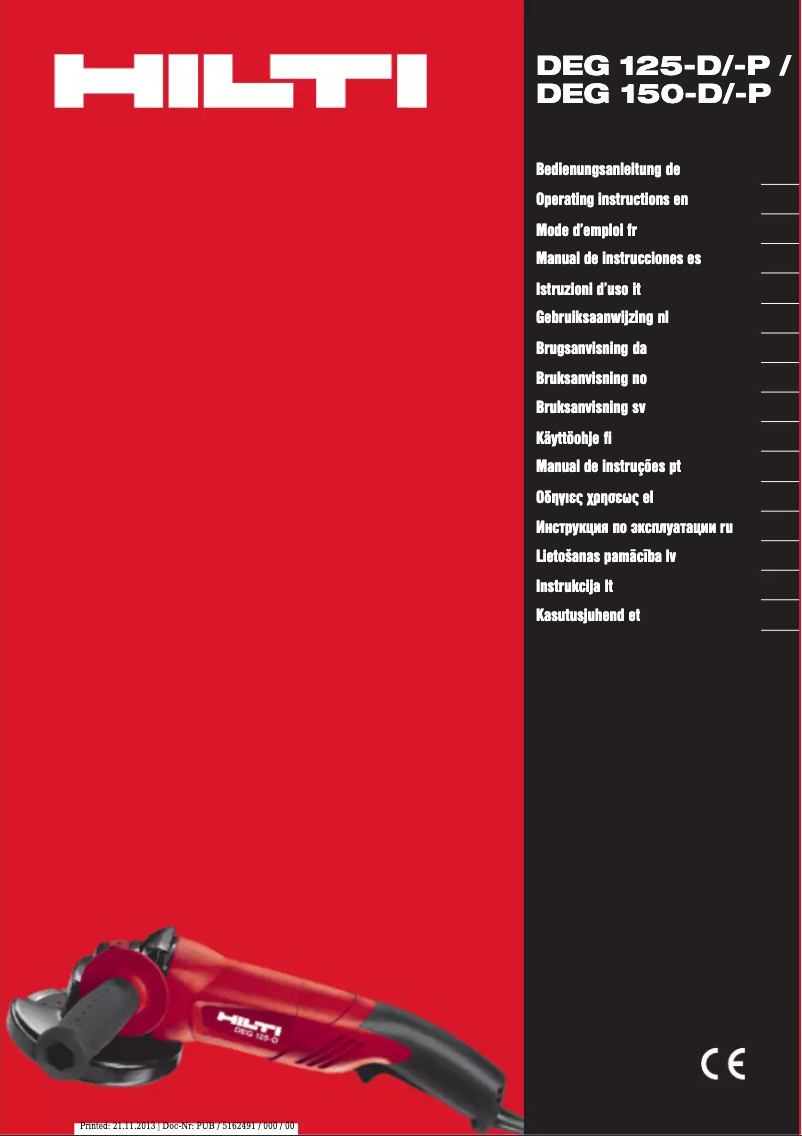 Page 1 de la notice Manuel utilisateur Hilti DEG 125-P