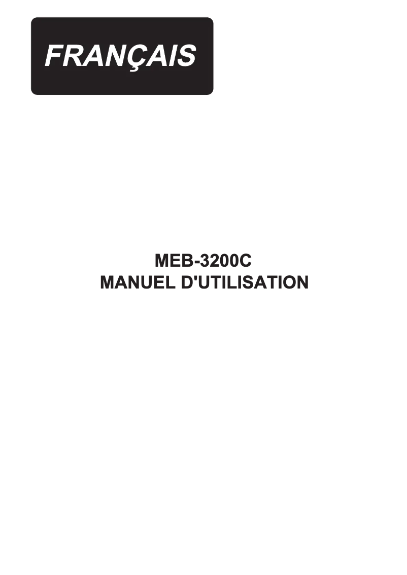 Page n°1 - Manuel utilisateur Juki MEB-3200C