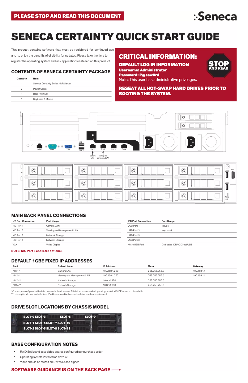 Page 1 de la notice Manuel utilisateur Seneca Certainty 400
