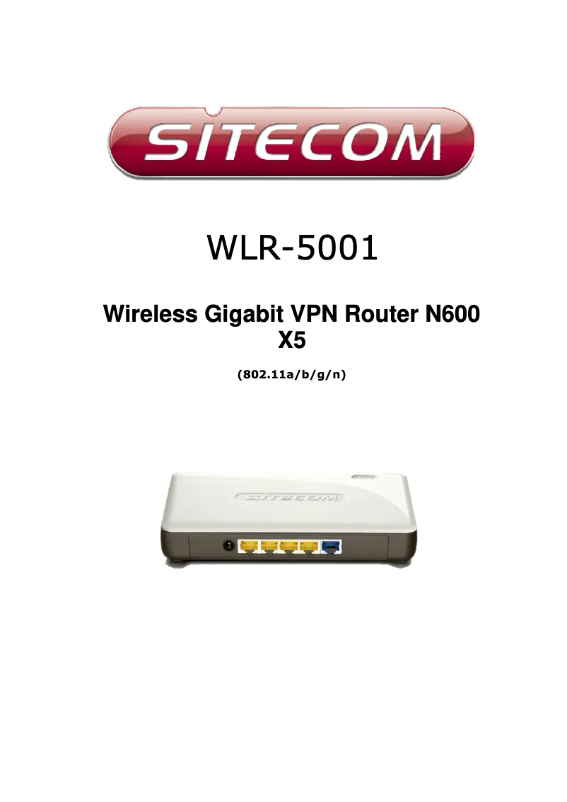 Page n°1 - Manuel utilisateur Sitecom WLR-5001