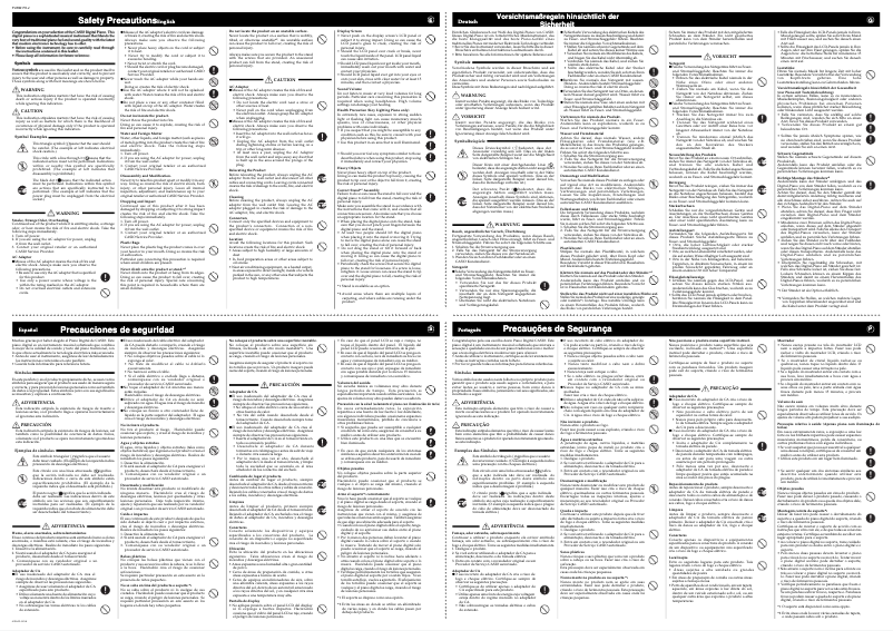 Page 1 de la notice Instructions de sécurité Casio PX-400R