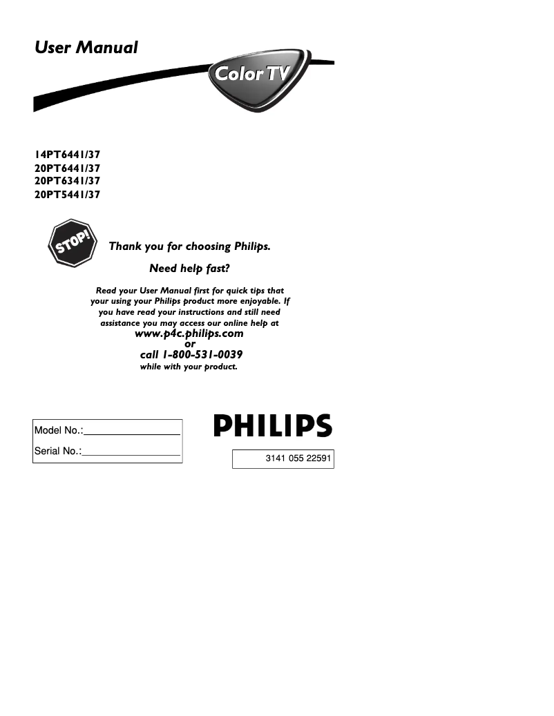 Imagen de la primera página del manual del dispositivo 14PT6441