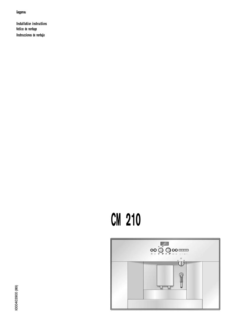Page n°1 - Guide d'installation Gaggenau CM210710