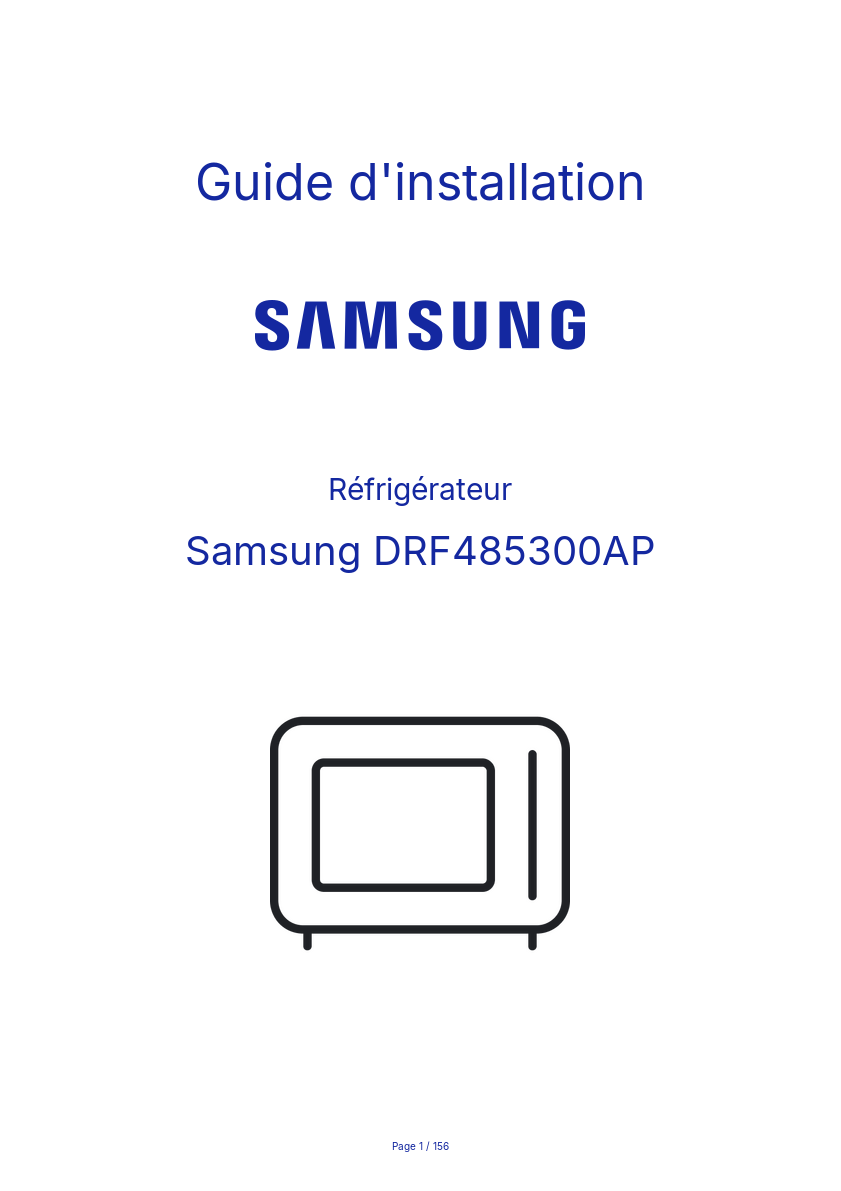 Image de la première page du manuel de l'appareil DRF485300AP