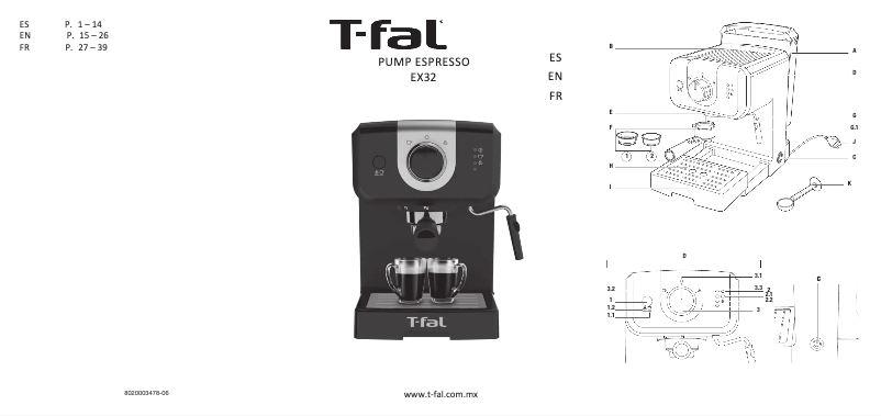 Página 1 del manual Manual de usuario T-Fal EX3220MX