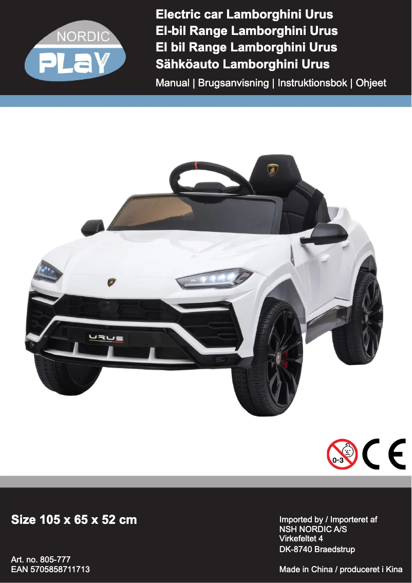 Page n°1 - Manuel utilisateur Nordic Play 805-777