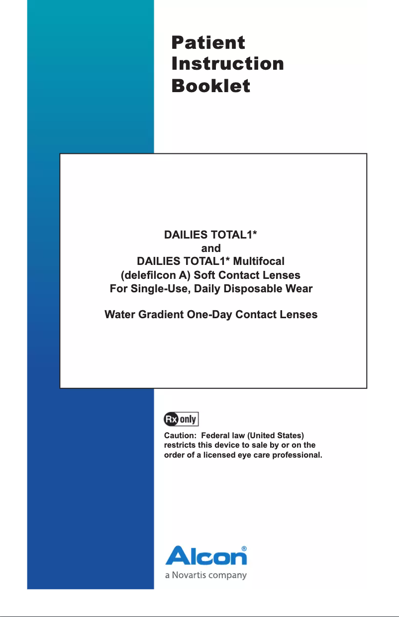 Page 1 de la notice Manuel utilisateur Alcon DAILIES Total 1 Multifocal