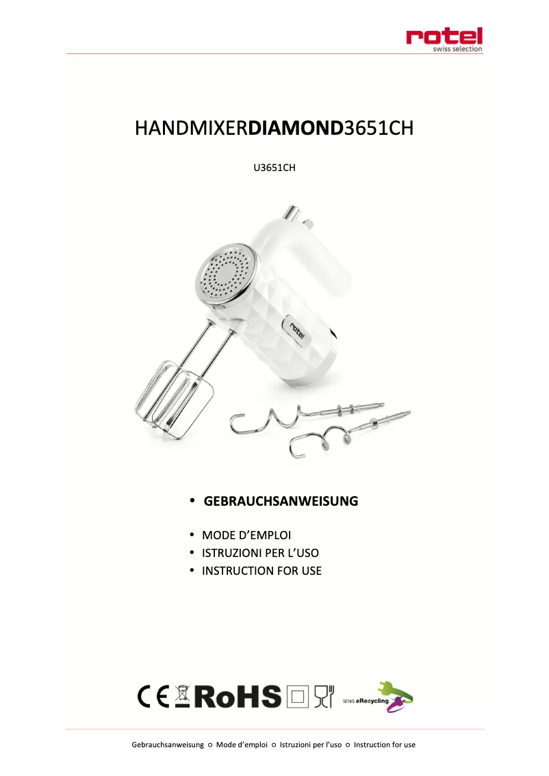 Page 1 de la notice Manuel utilisateur Rotel Diamond