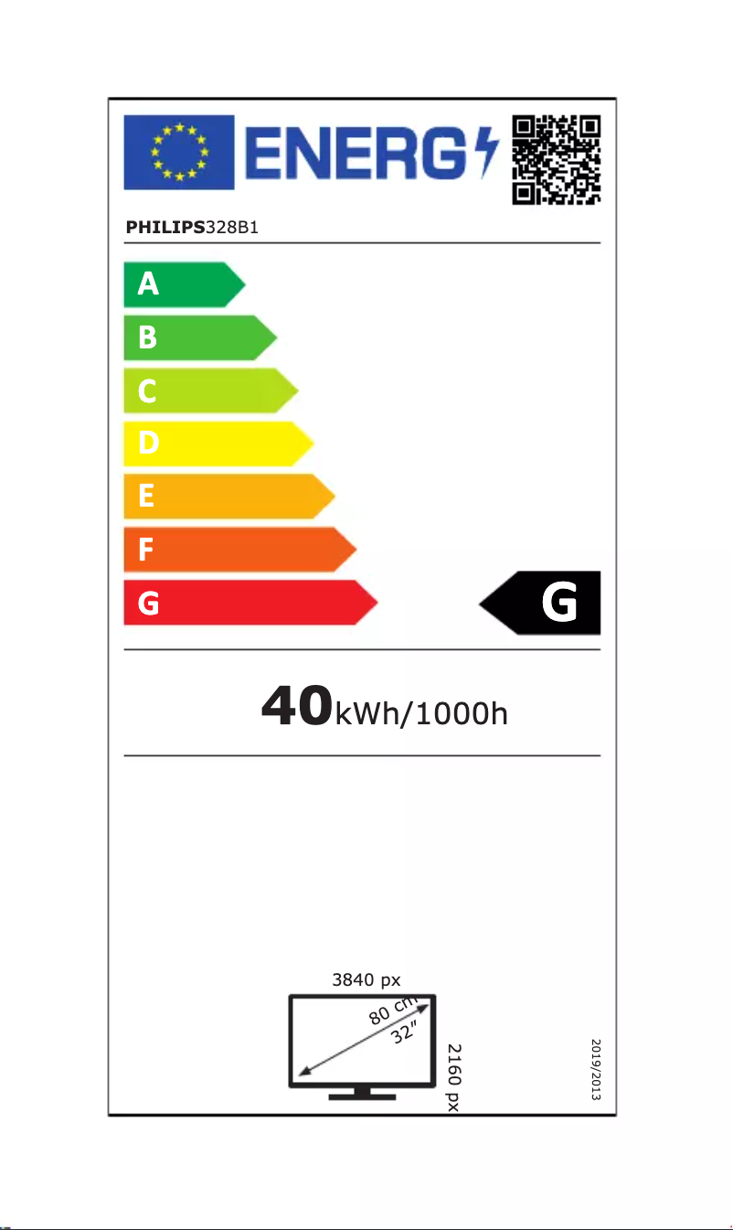 Page 1 de la notice Label énergétique Philips 328B1