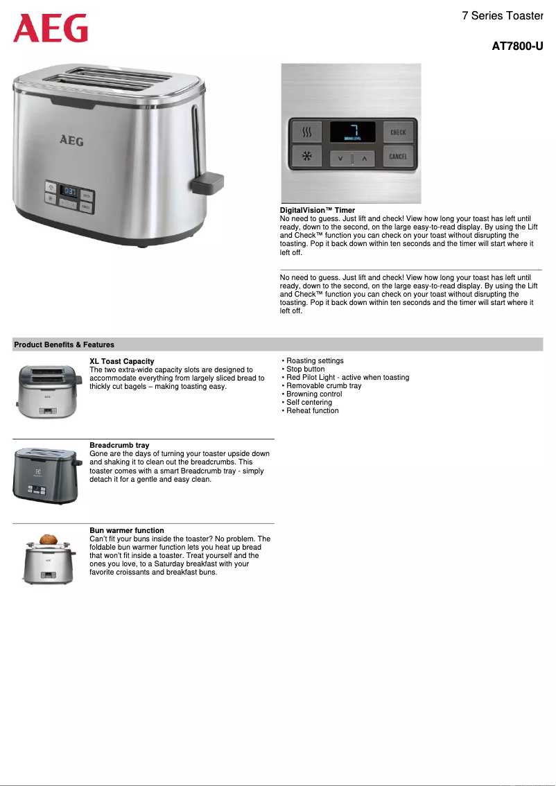 Image de la première page du manuel de l'appareil AT7800-U