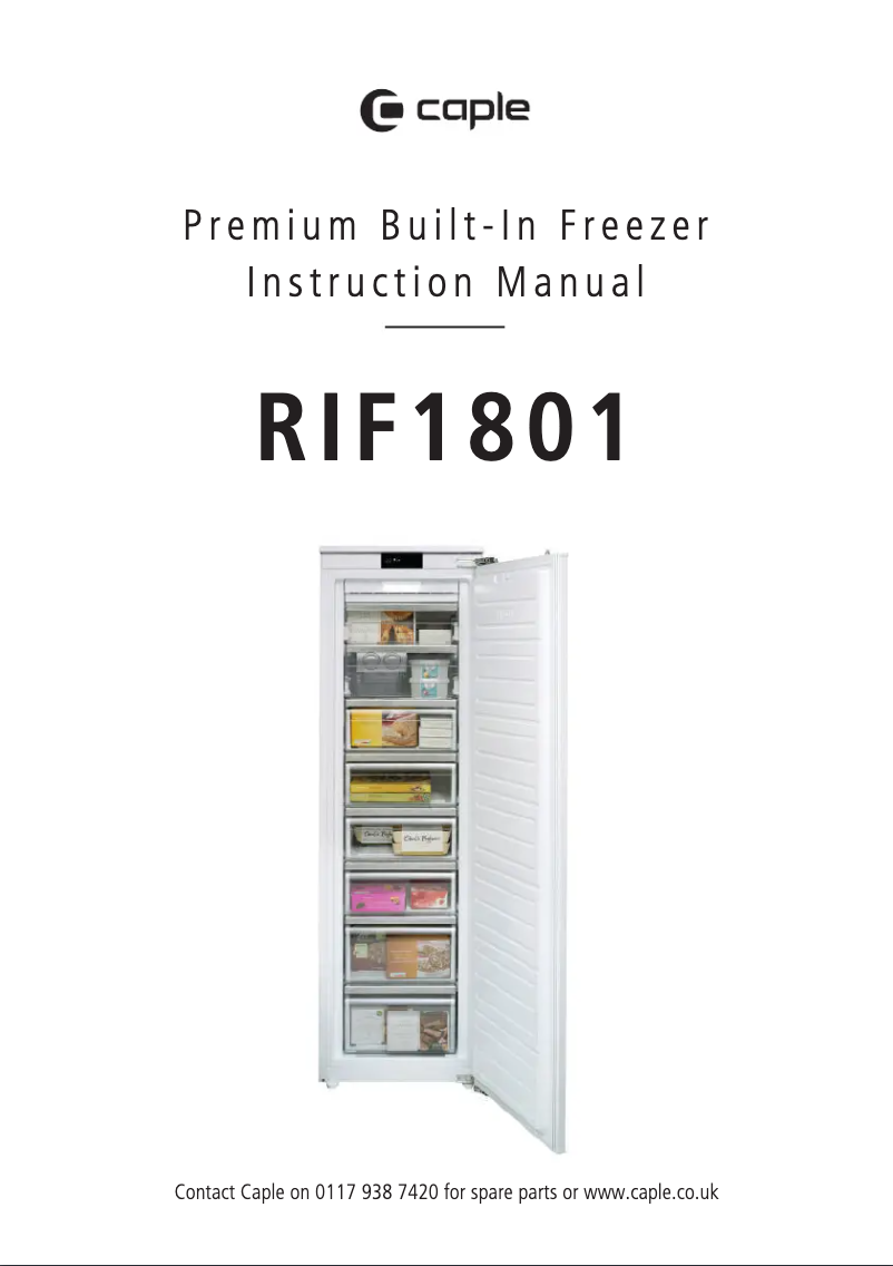 Page 1 de la notice Manuel utilisateur Caple RIF1801