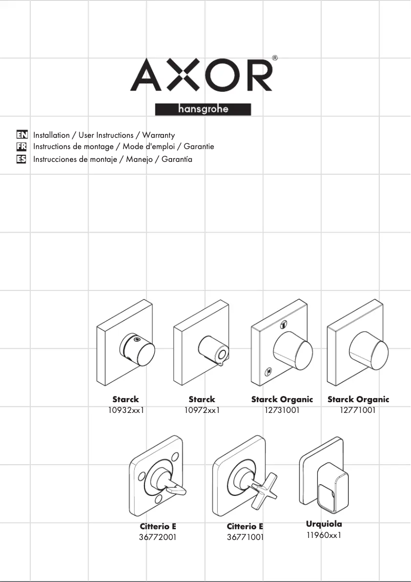 Page n°1 - Manuel utilisateur Axor Citterio E 36771001