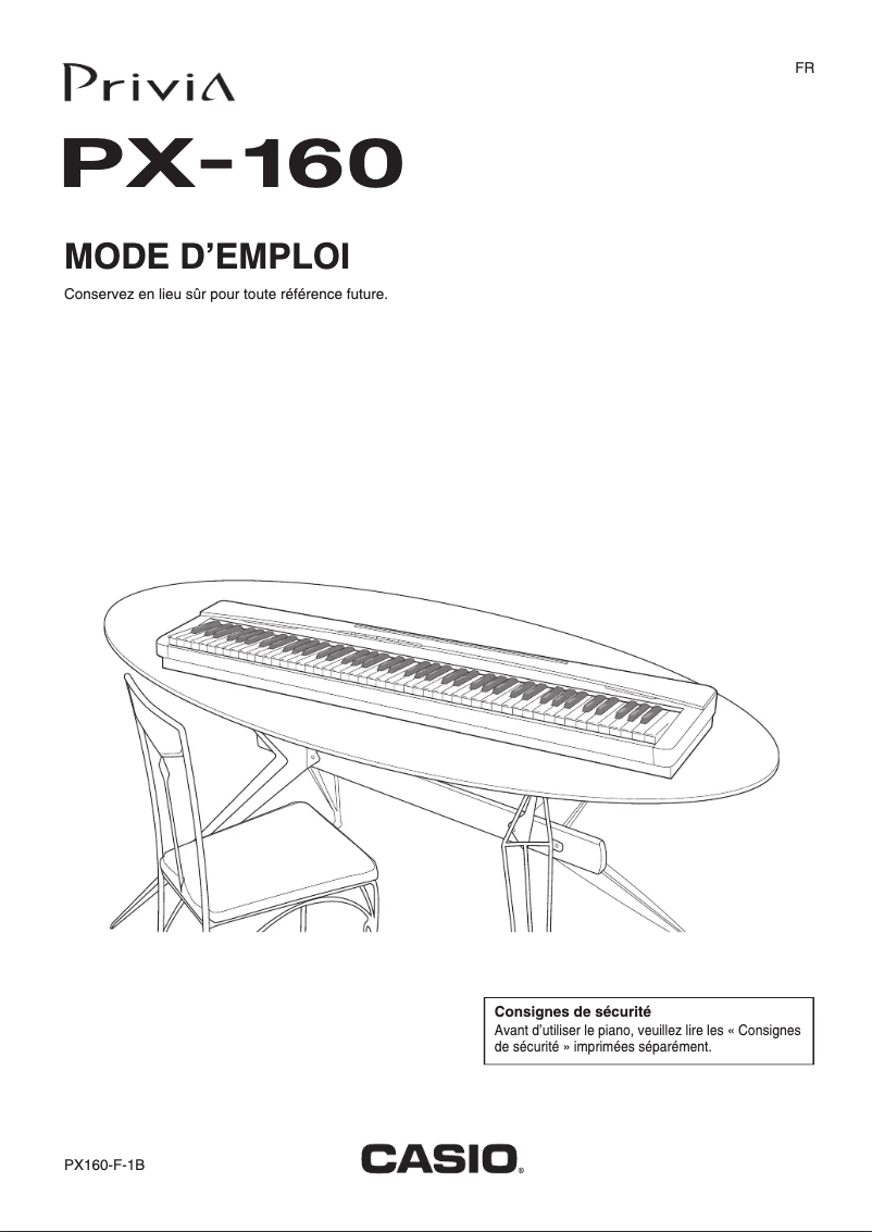 Page 1 de la notice Manuel utilisateur Casio PX-160BK