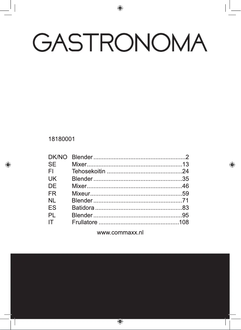 Página 1 del manual Manual de usuario Gastronoma 18180001