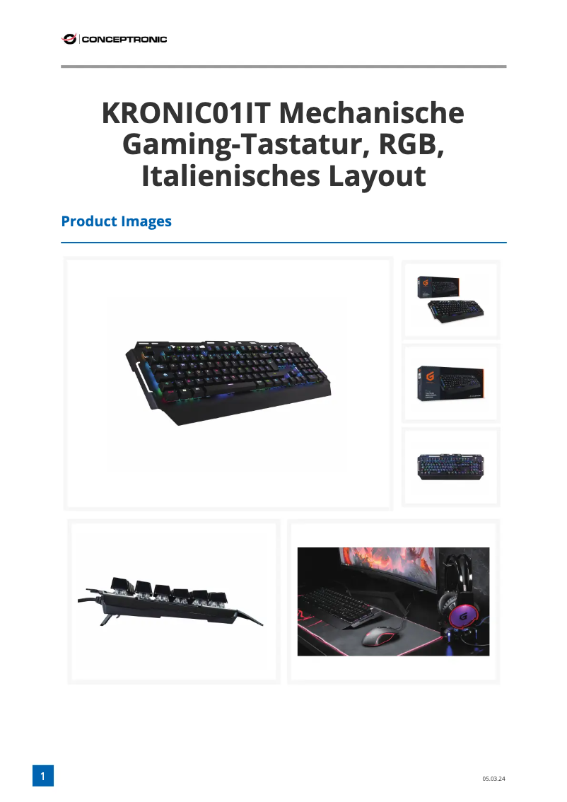 Page n°1 - Fiche technique Conceptronic KRONIC 01