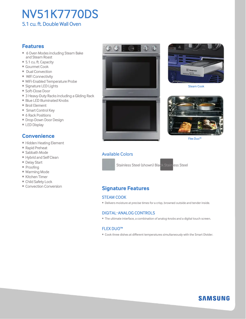 Page n°1 - Informations de garantie Samsung NV51K7770DS