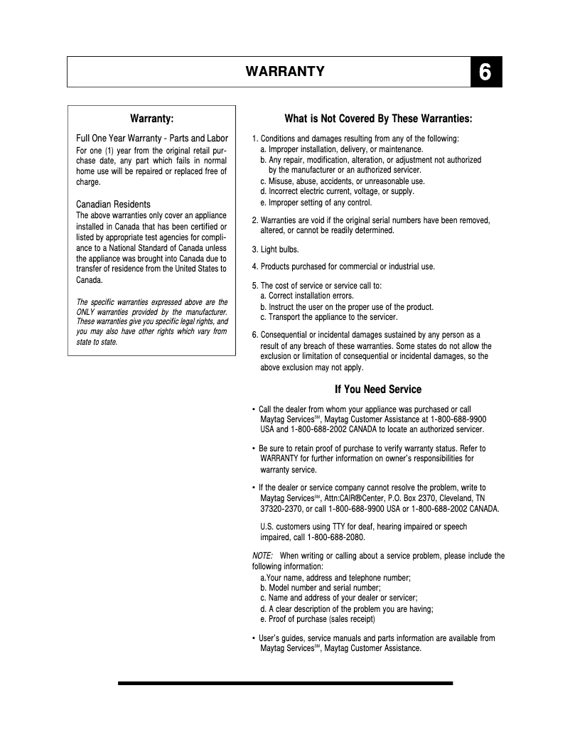 Page 1 de la notice Informations de garantie KitchenAid UXT5230ADB