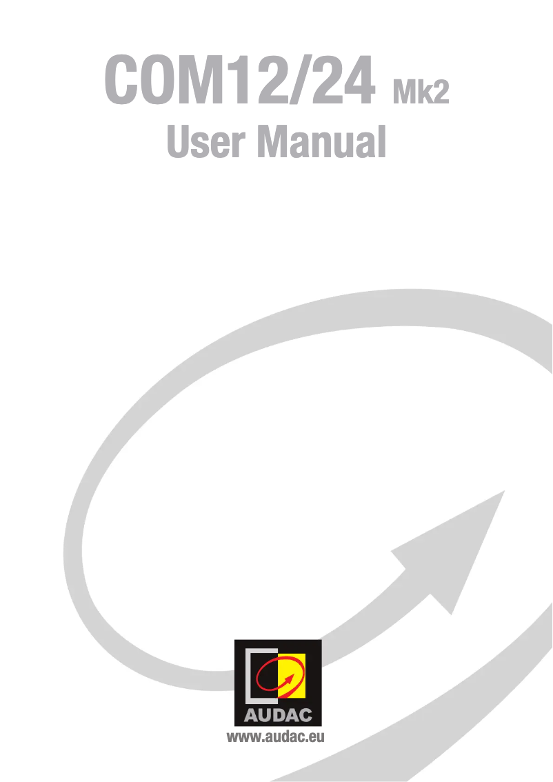 Image de la première page du manuel de l'appareil COM12MK2