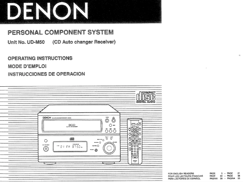 Page n°1 - Manuel utilisateur Denon UD-M50