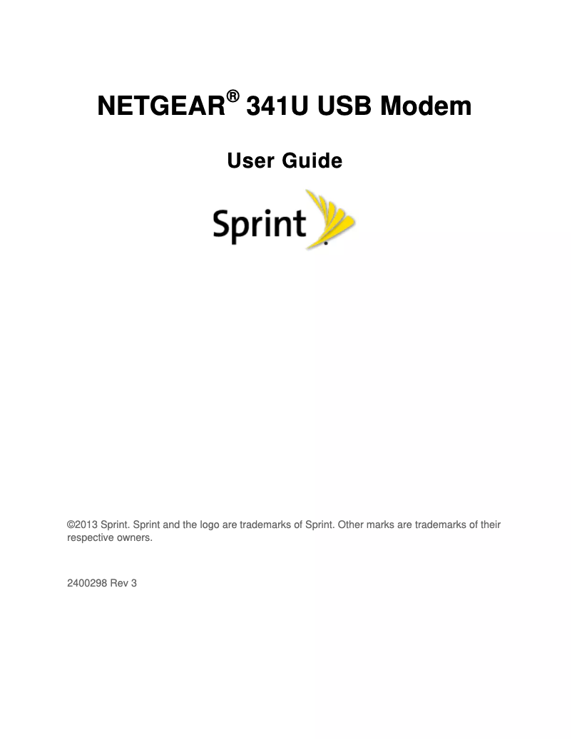 Page 1 de la notice Manuel utilisateur Netgear AirCard 341U