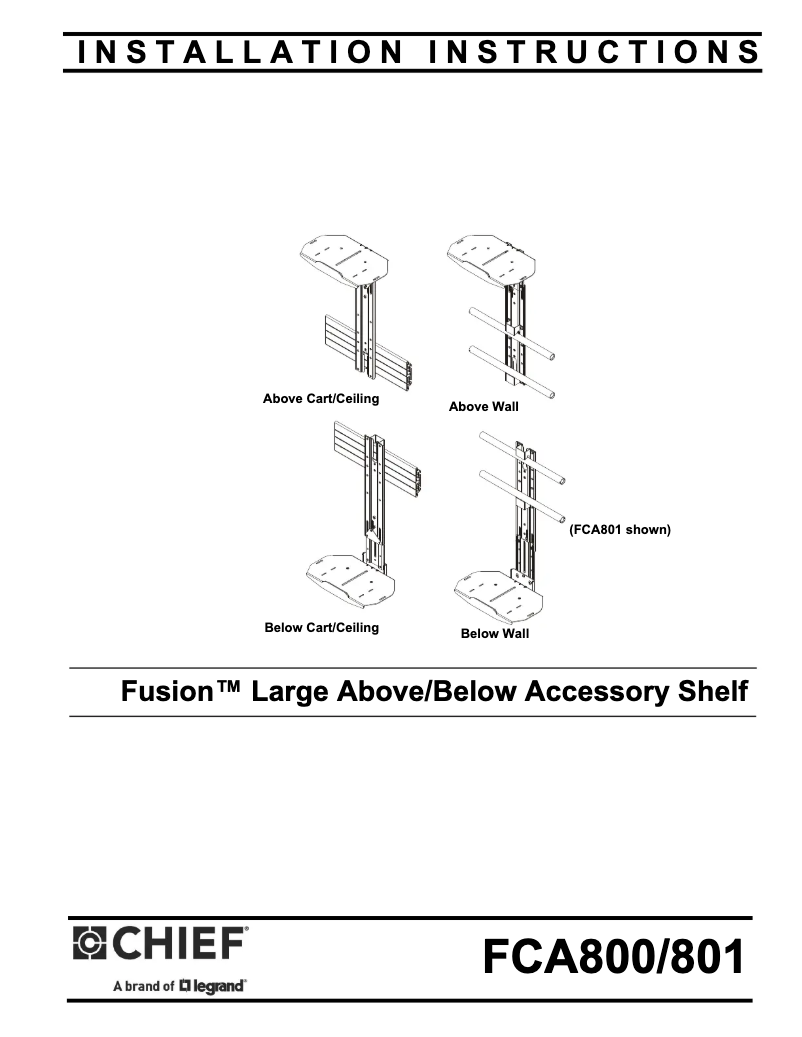 Page 1 de la notice Manuel utilisateur Chief FCA800