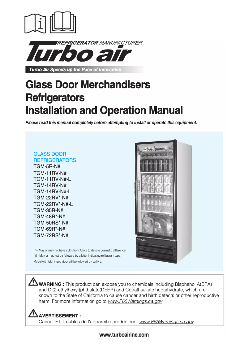 Page n°1 - Guide d'installation Turbo air TGM-35R