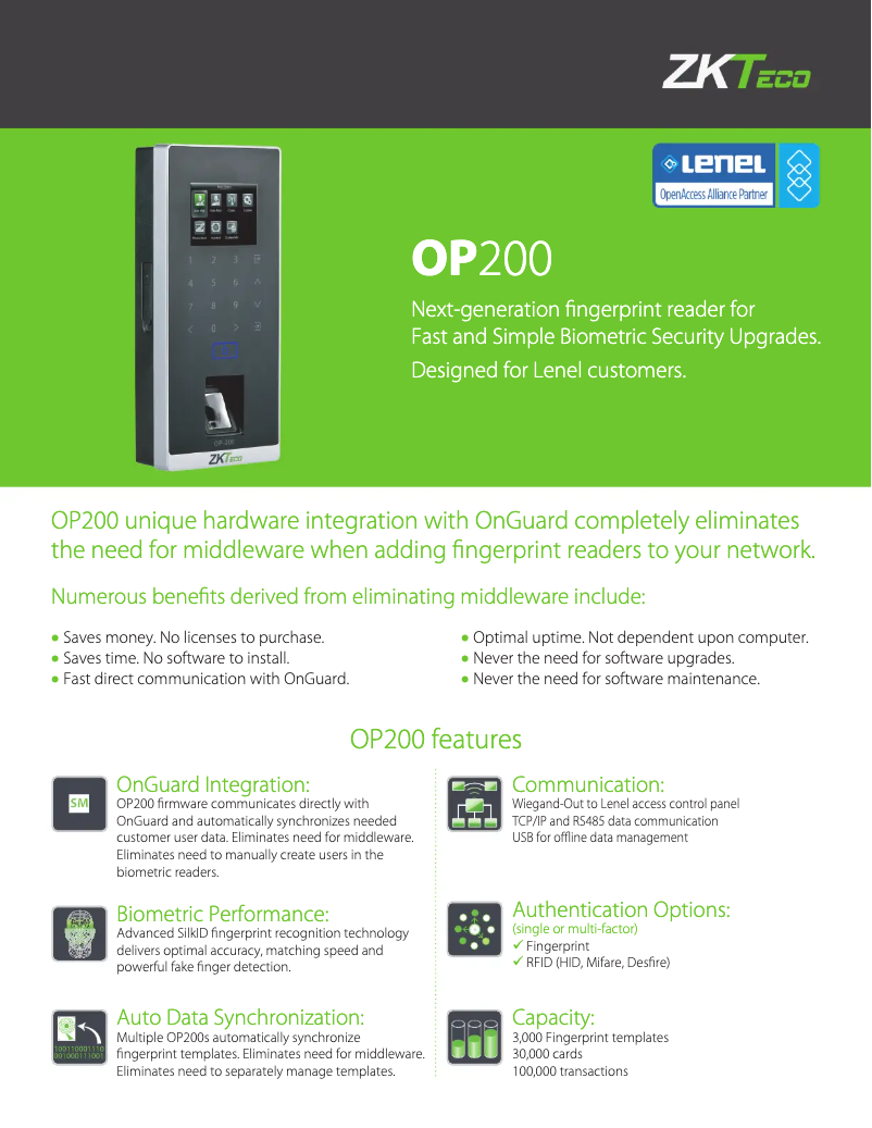 Image de la première page du manuel de l'appareil OP200