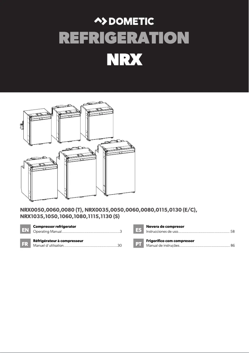 Page 1 de la notice Manuel utilisateur Dometic NRX 115E