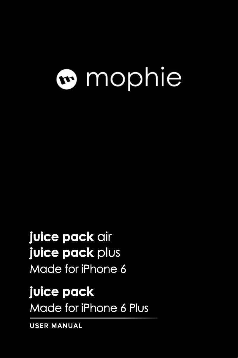 Page 1 de la notice Manuel utilisateur Mophie Juice Pack Air