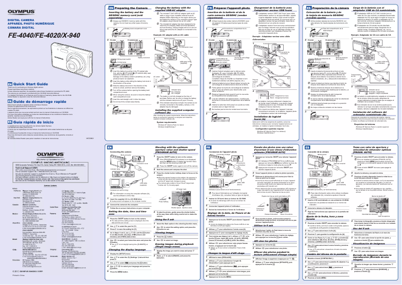 Page 1 de la notice Manuel utilisateur Olympus X-940
