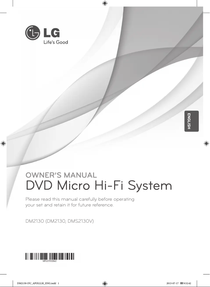 Page n°1 - Manuel utilisateur LG DM2130