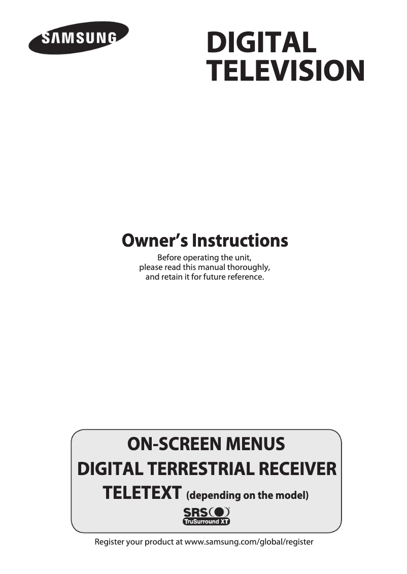 Page 1 de la notice Manuel utilisateur Samsung WS-32Z428D