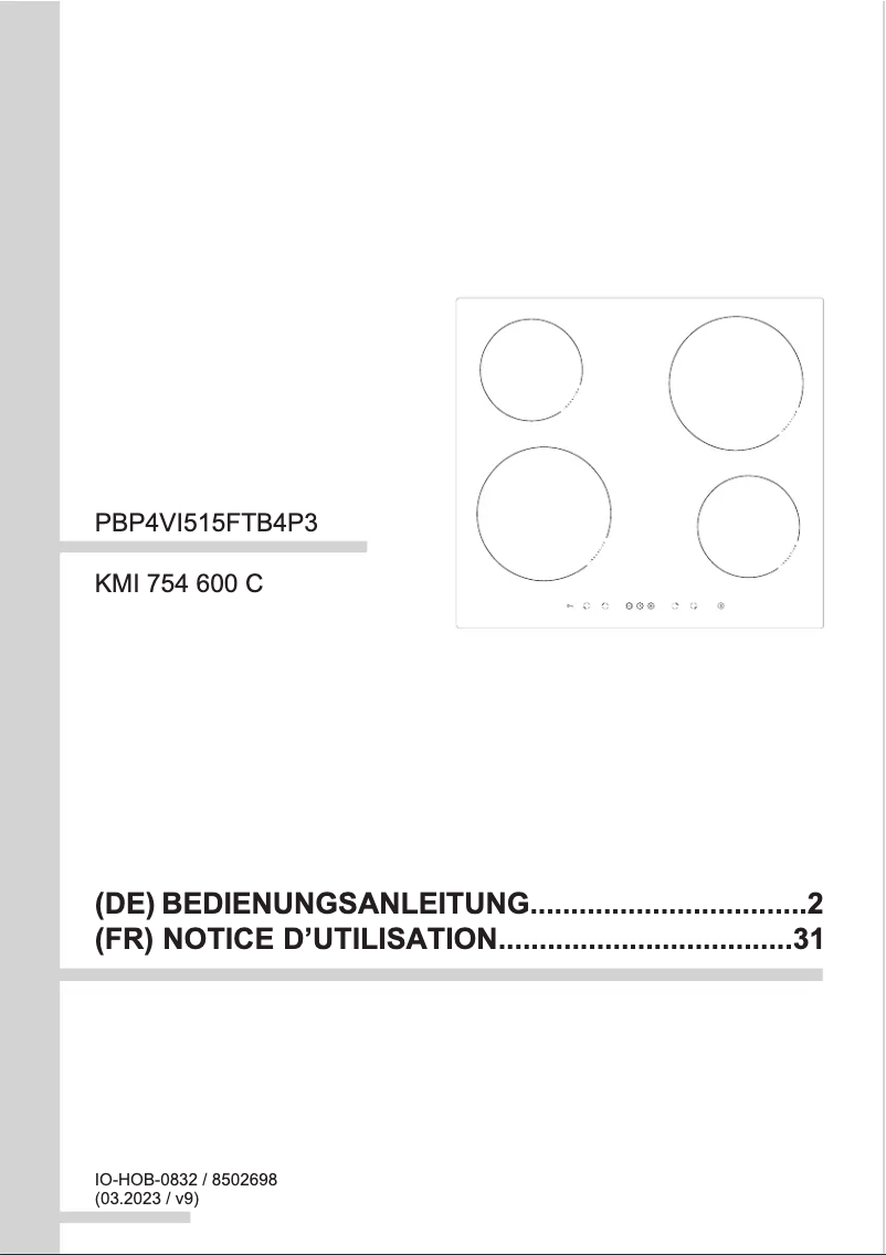 Image de la première page du manuel de l'appareil KMI 754 600 C