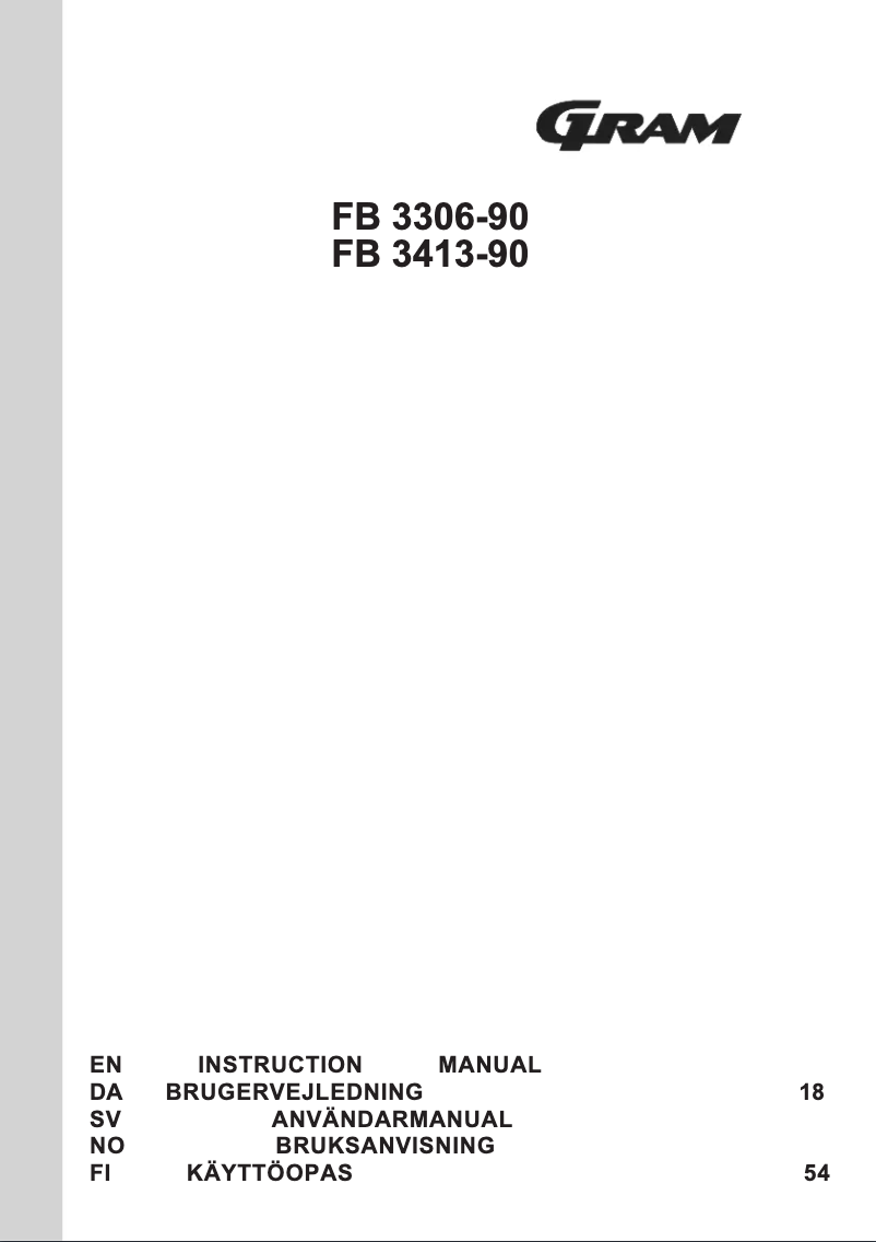 Page n°1 - Manuel utilisateur Gram FB 3413-90