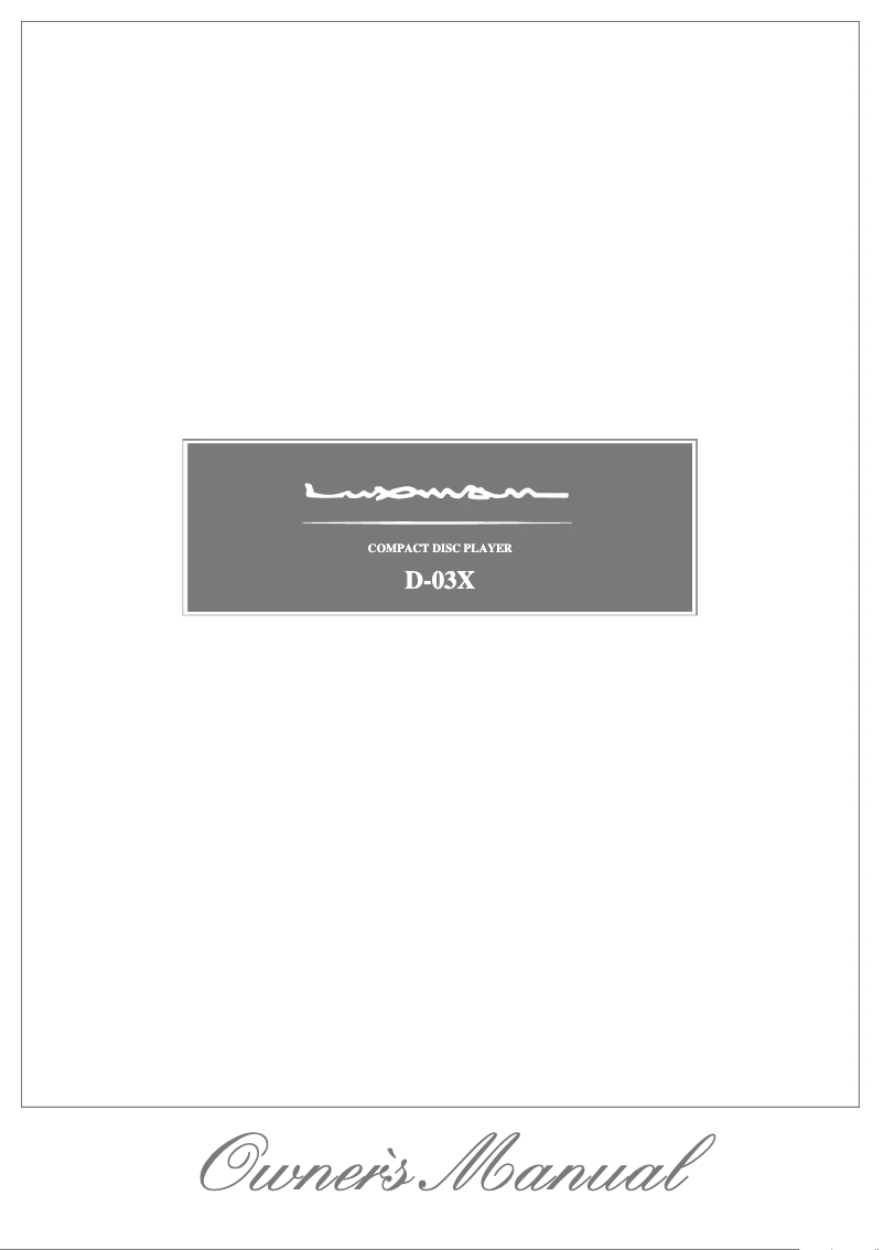 Page n°1 - Manuel utilisateur Luxman D-03X
