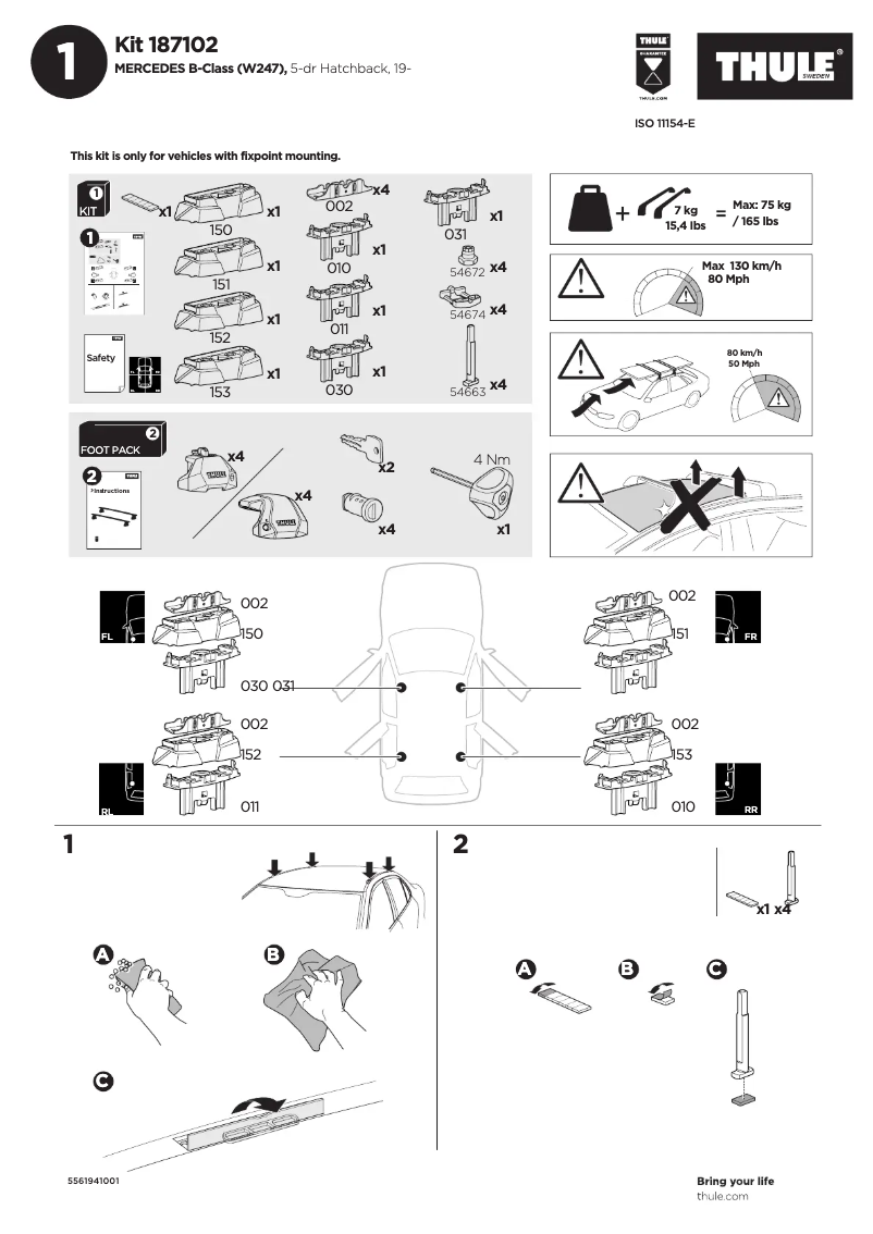 Página 1 del manual Manual de usuario Thule Kit 187102
