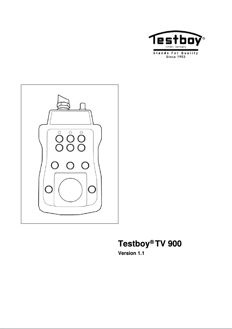 Page n°1 - Manuel utilisateur Testboy TV 900