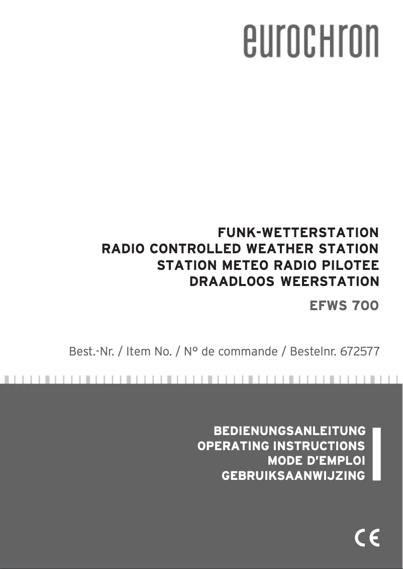 Image de la première page du manuel de l'appareil EFWS 700